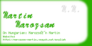 martin marozsan business card